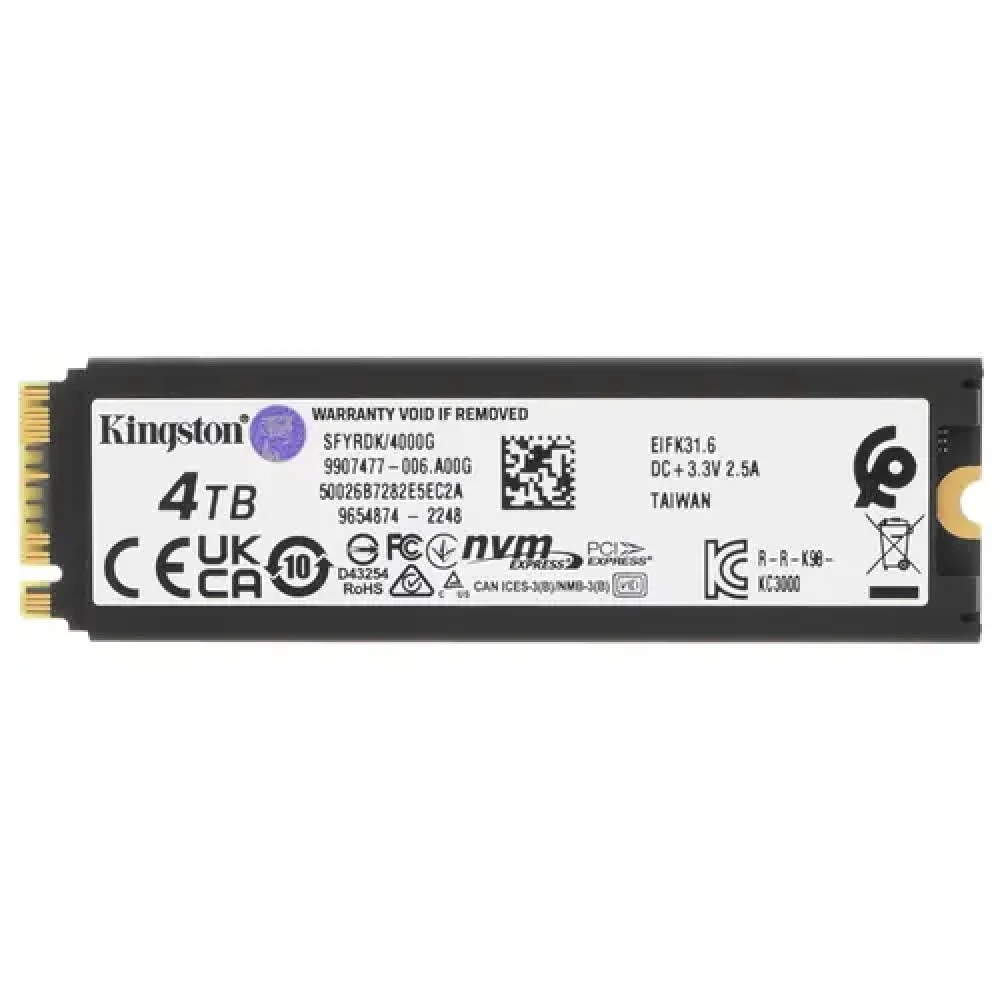 Жесткий диск Kingston FURY Renegade SFYRDK/4000G SSD (твердотельные), 4 ТБ, M.2, PCIe