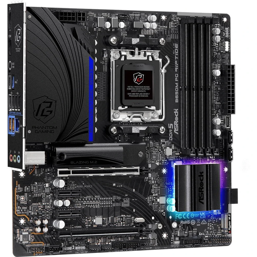 Материнская плата ASRock B650M PG Riptide 90-MXBJ90-A0UAYZ Micro-ATX, AMD AM5