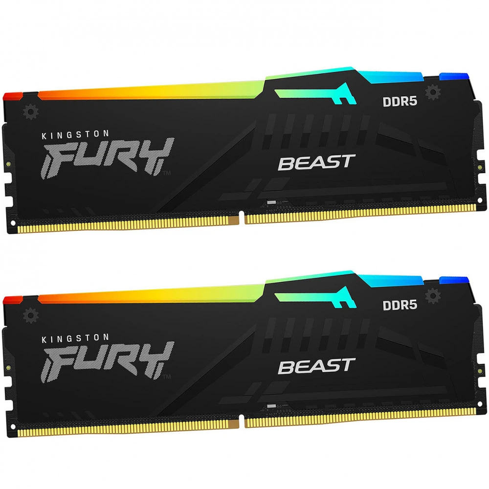 ОЗУ Kingston Fury Beast RGB KF560C36BBEAK2-16 DIMM, DDR5, 16 Гб (2 х 8 Гб), 6000 МГц