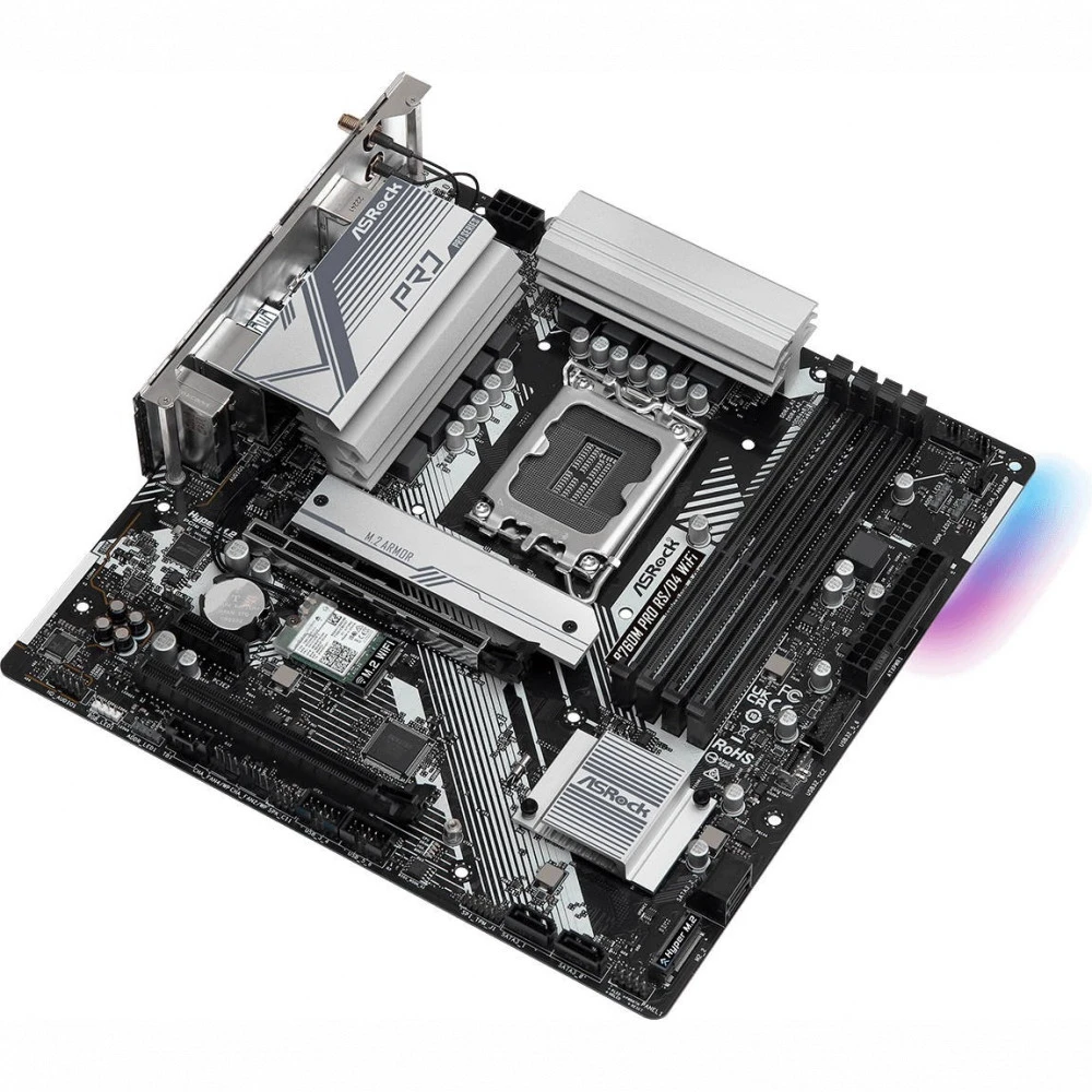 Материнская плата ASRock B760M Pro RS/D4 WiFi 90-MXBKZ0-A0UAYZ Micro-ATX, LGA 1700