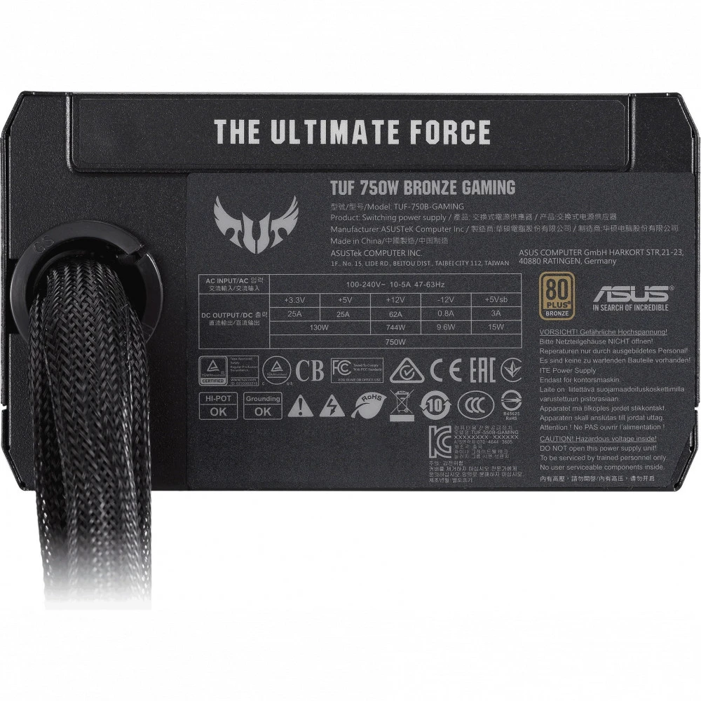 Блок питания Asus TUF-GAMING-750B 750 Вт, 80+ Bronze