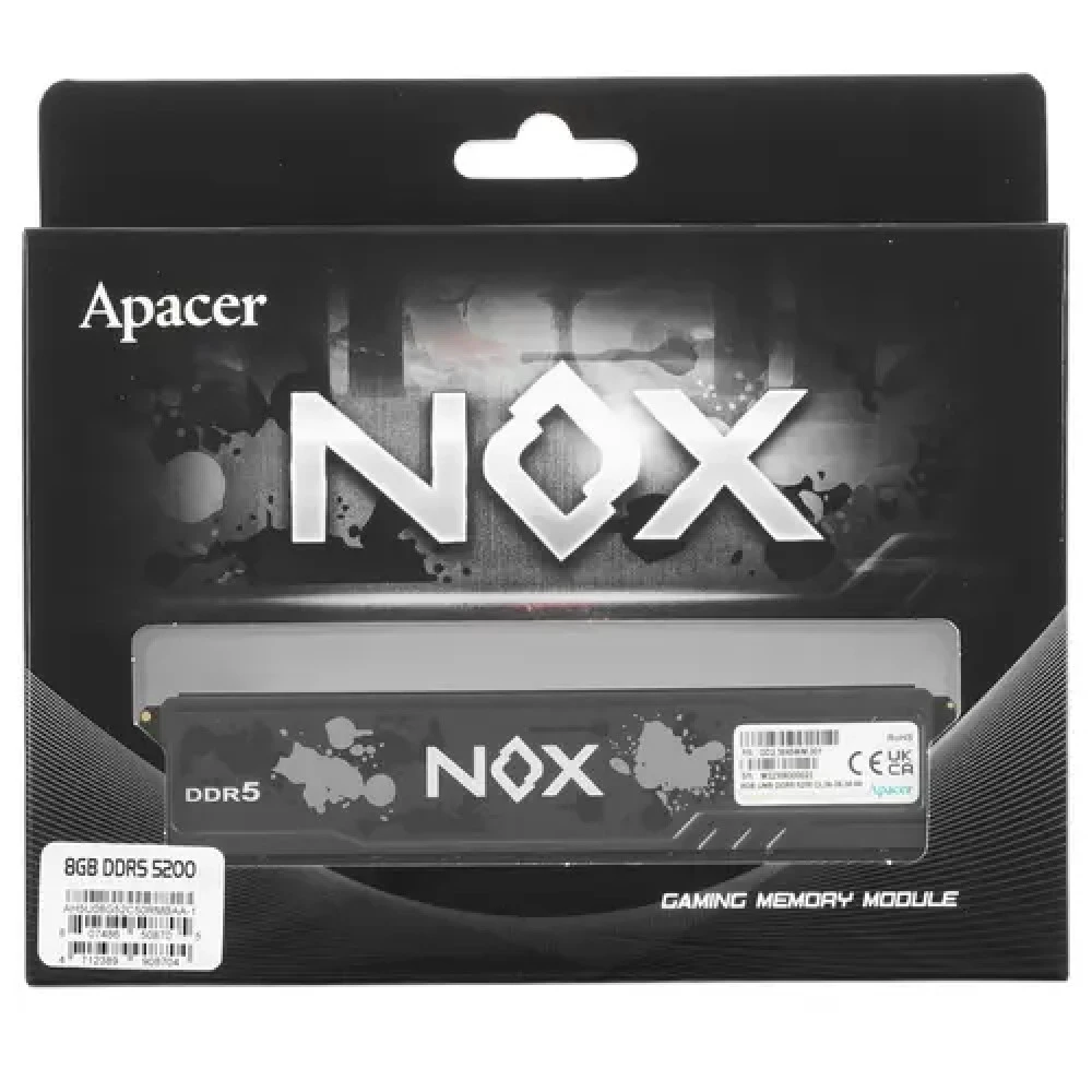 ОЗУ Apacer NOX [AH5U08G52C50RMBAA-1] DIMM, DDR5, 8 Гб, 5200 МГц