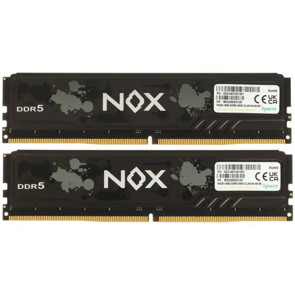 ОЗУ Apacer NOX [AH5U32G56C522MBAA-2] DIMM, DDR5, 32 Гб (2 х 16 Гб), 5600 МГц