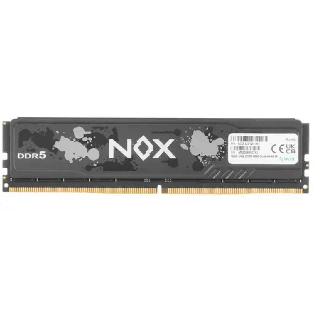 ОЗУ Apacer NOX [AH5U16G60C512MBAA-1] DIMM, DDR5, 16 Гб, 6000 МГц