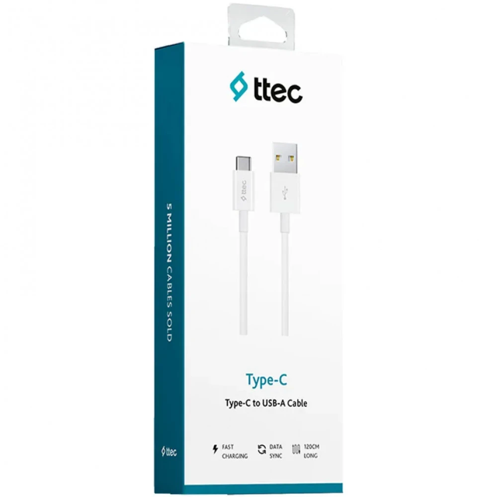 Кабель интерфейсный Ttec Кабель Type C Charge / Data Cable 2.0 White 2DK12B USB Type A - USB Type C