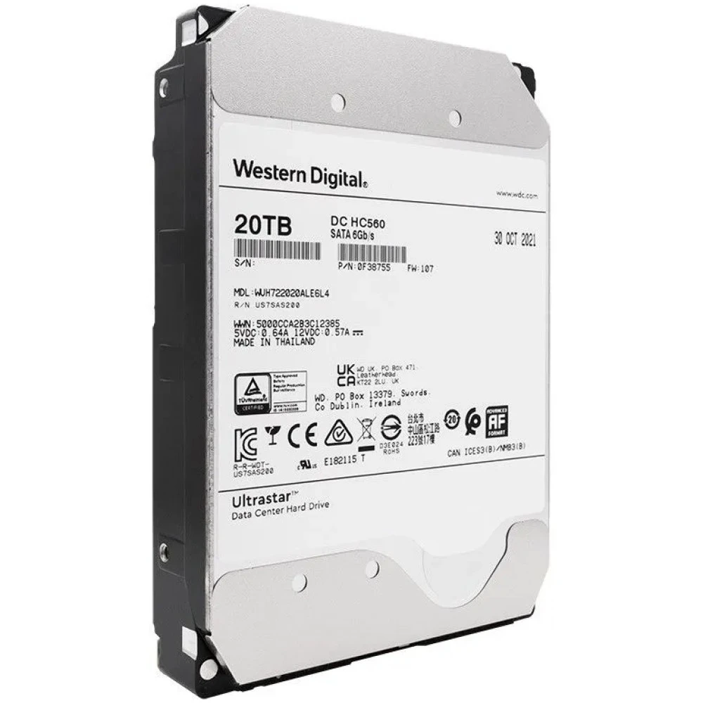 Серверный жесткий диск Western Digital Ultrastar DC HC560 WUH722020BLE6L4 3,5 LFF, 20 ТБ, SATA
