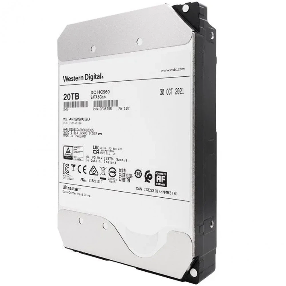 Серверный жесткий диск Western Digital Ultrastar DC HC560 WUH722020BLE6L4 3,5 LFF, 20 ТБ, SATA