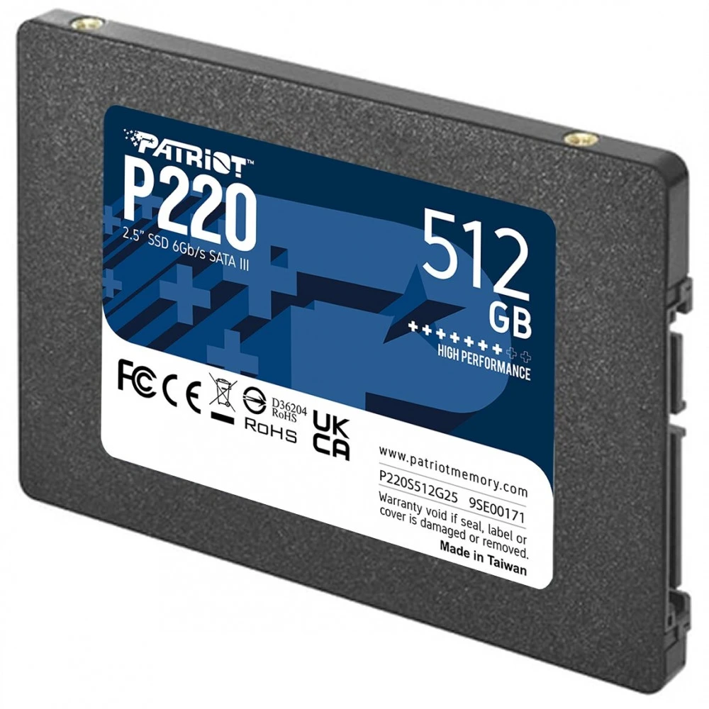 Жесткий диск Patriot P220 P220S512G25 SSD (твердотельные), 512 ГБ, 2.5 дюйма, SATA