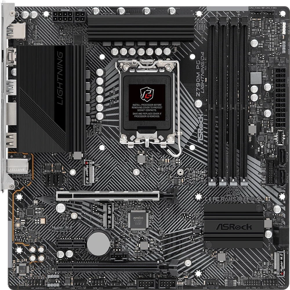 Материнская плата ASRock Z790M PG LIGHTNING/D4 Micro-ATX, LGA 1700