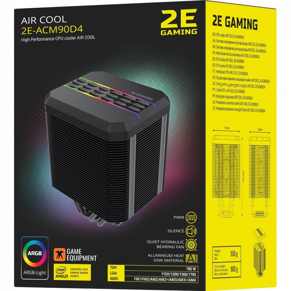 Система охлаждения 2E GAMING AIR COOL 2E-ACM90D4 Для процессора