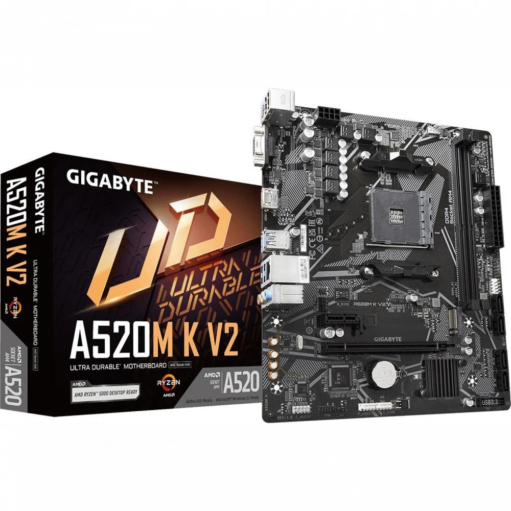 Материнская плата Gigabyte A520M K V2 Micro-ATX, AMD AM4