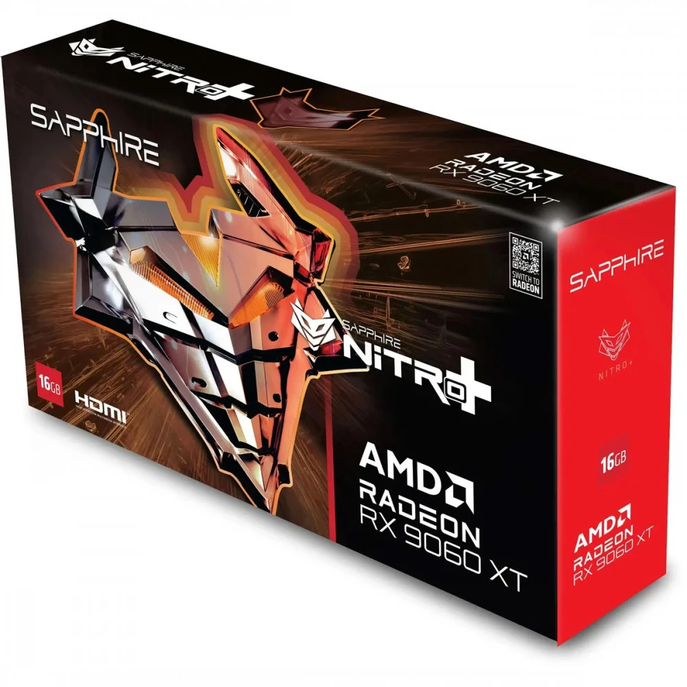 Видеокарта Sapphire AMD Radeon RX 9060XT 11350-01-20G NITRO+AMD 16 ГБ