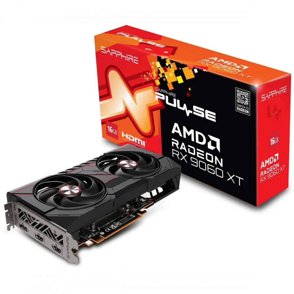Видеокарта Sapphire AMD Radeon RX 9060XT 11350-03-20G PULSE 16 ГБ