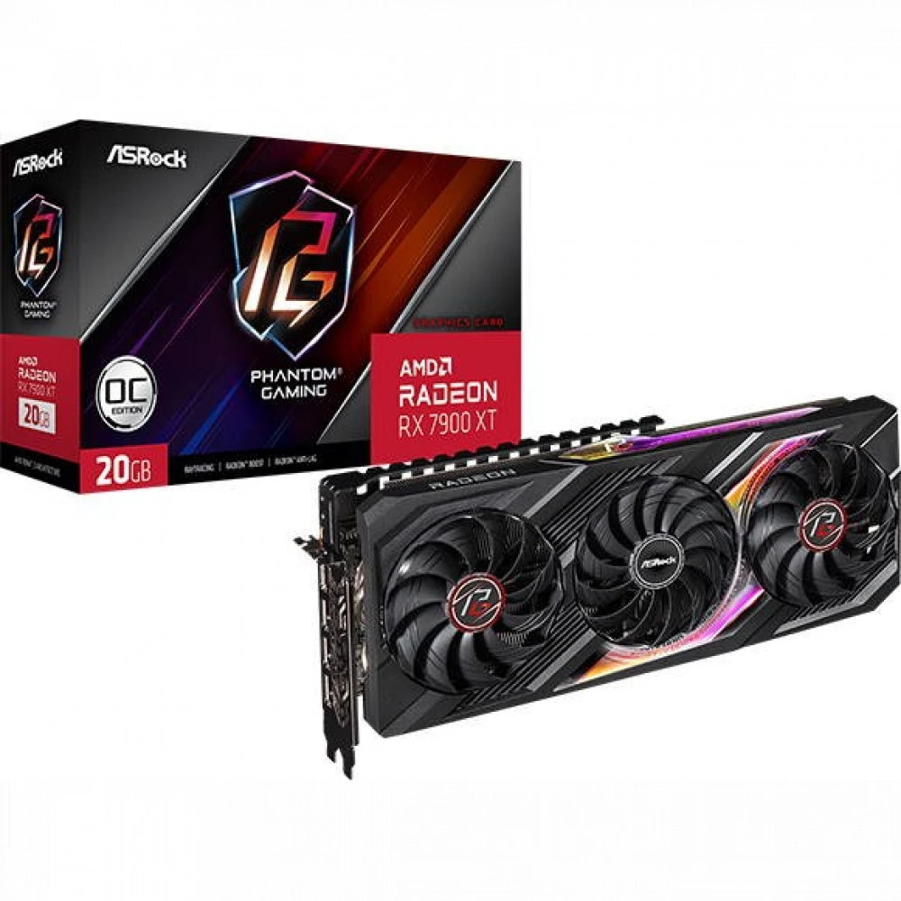 Видеокарта ASRock RX 7900 XT Phantom Gaming 20GB OC RX7900XT PG 20GO 20 ГБ