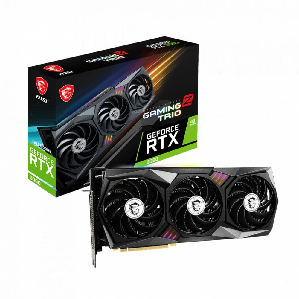 Видеокарта MSI GeForce RTX3060 RTX 3060 GAMING Z TRIO 12G LHR 12 ГБ