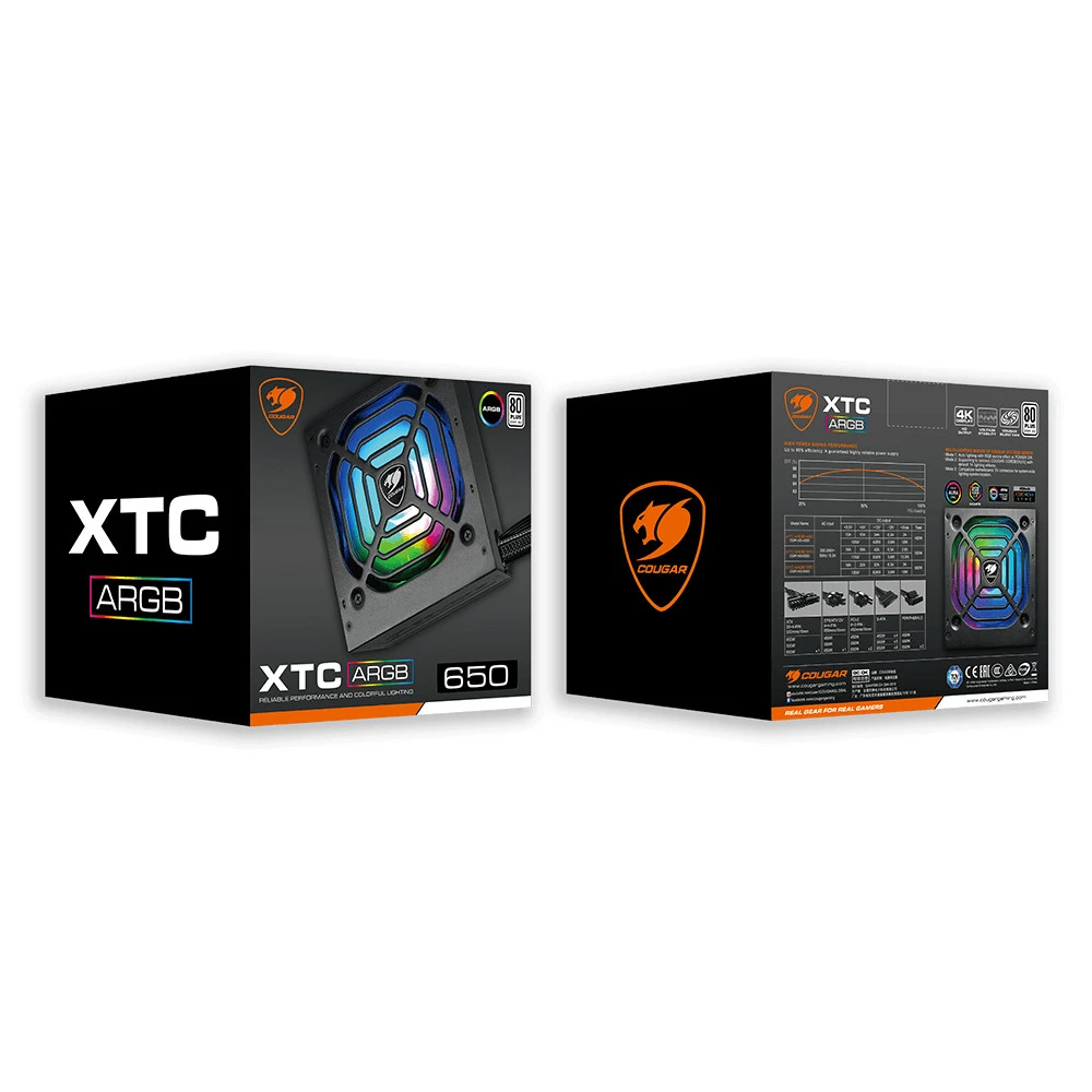 Блок питания Cougar XTC ARGB 650 CGR XG-650 650 Вт, 80+