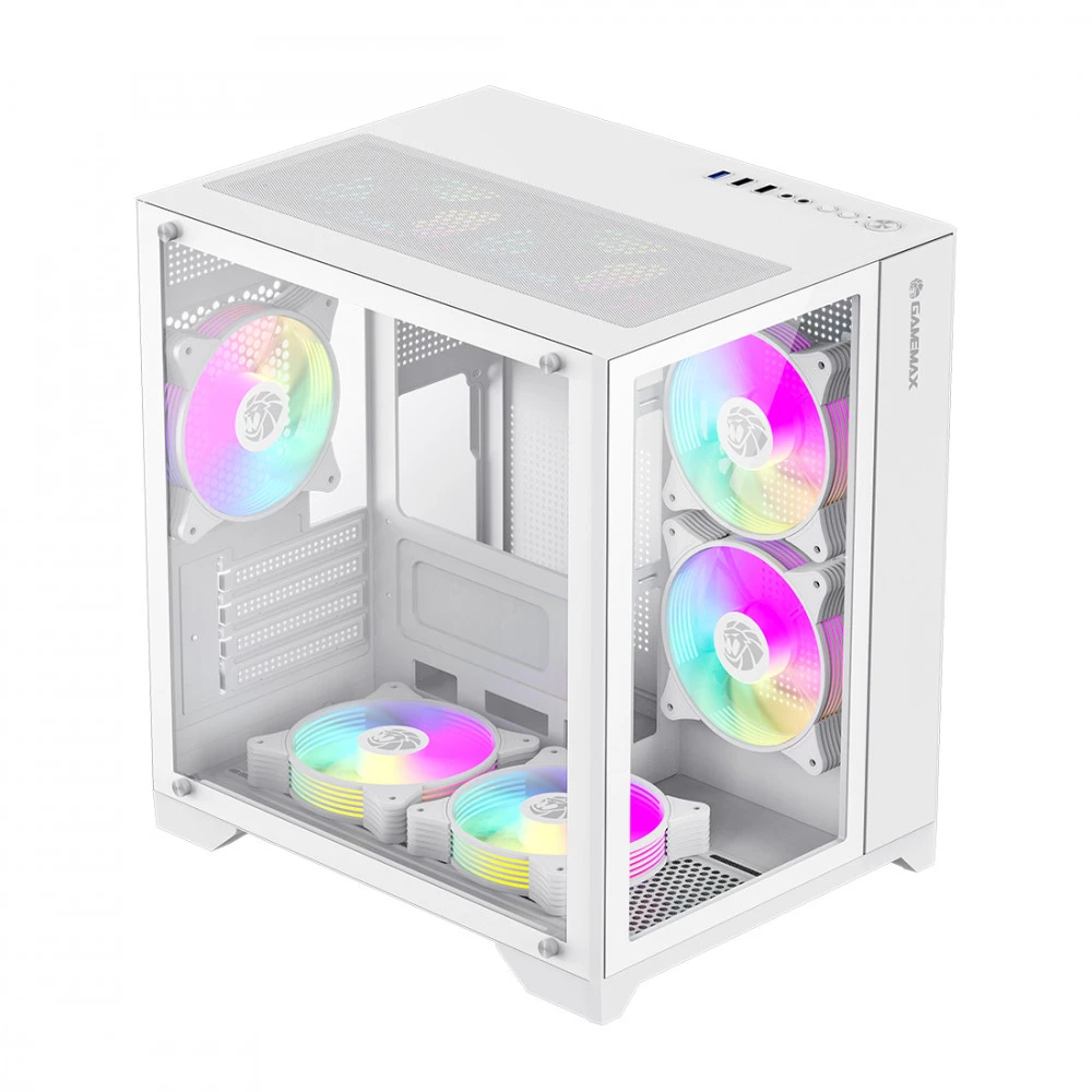 Корпус GameMax Infinity Mini 7 ARGB Fans + Controller White 9101-0000R00190 Mini-Tower