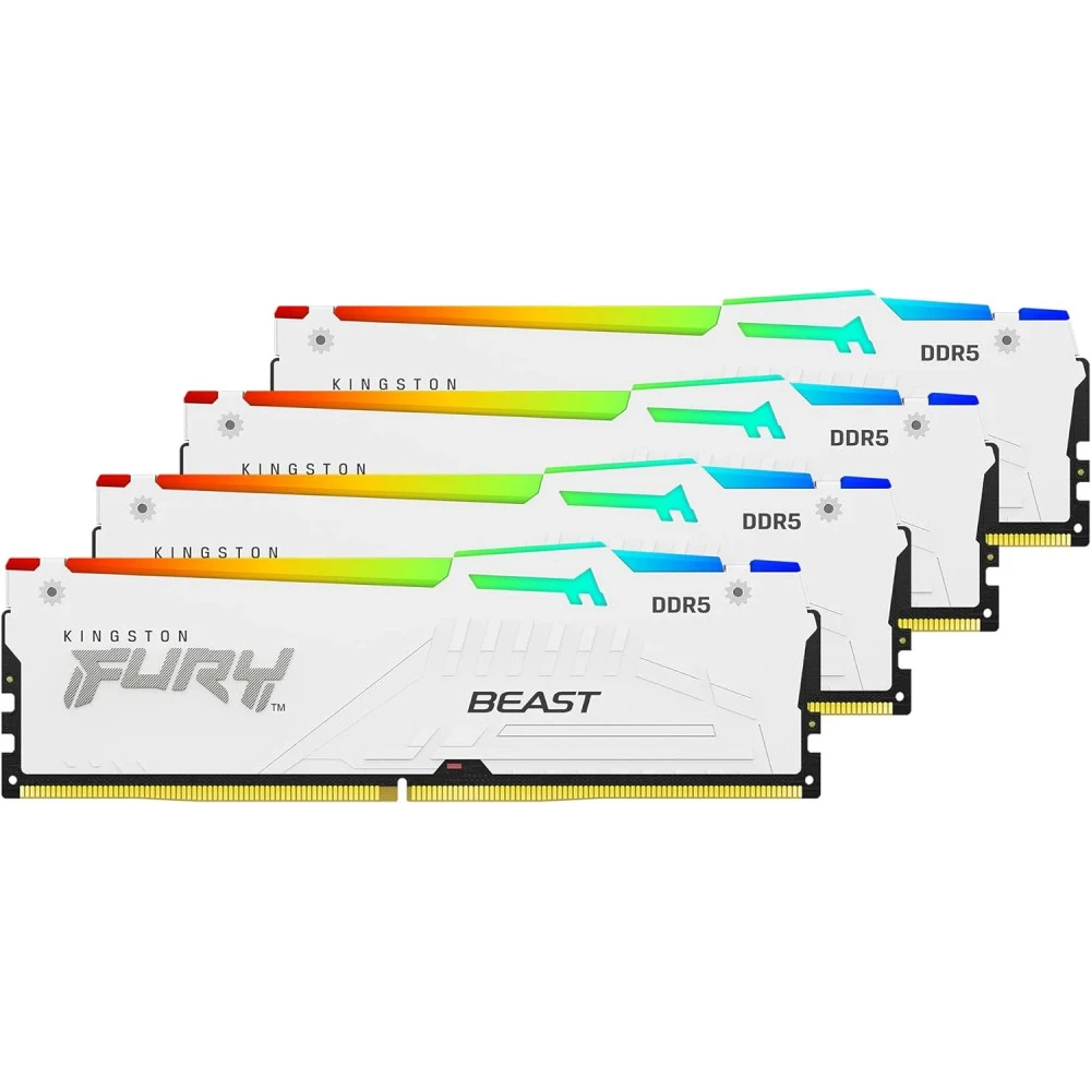 ОЗУ Kingston FURY Beast White RGB [KF556C40BWAK4-64] 64ГБ 542866 DIMM, DDR5, 64 Гб, 5600 МГц