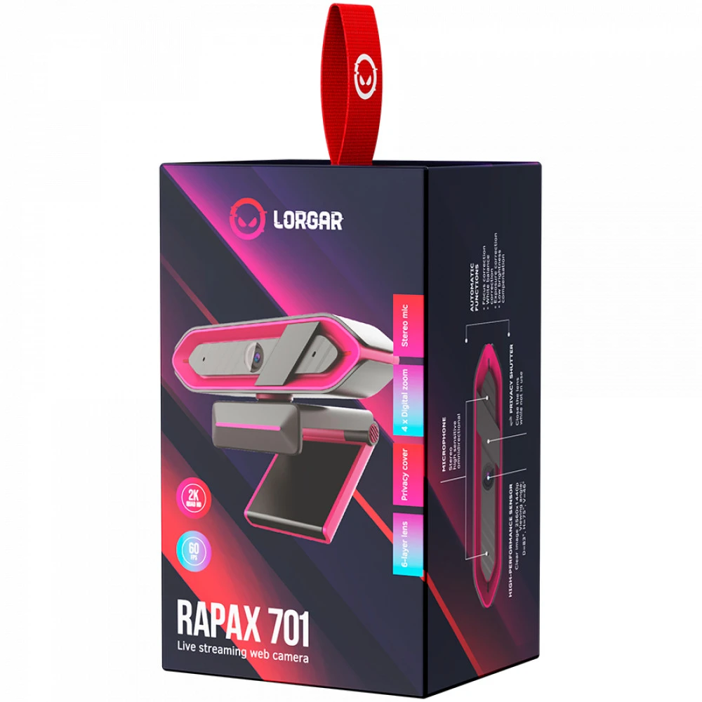Веб камеры Lorgar Rapax 701 Streaming 2K Pink LRG-SC701PK
