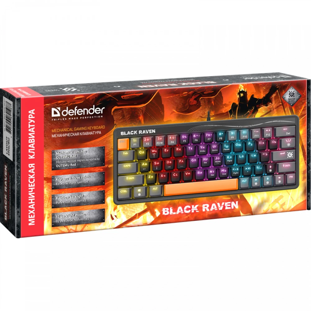 Клавиатура Defender Black Raven GK-417 Black 45417 Проводная, USB