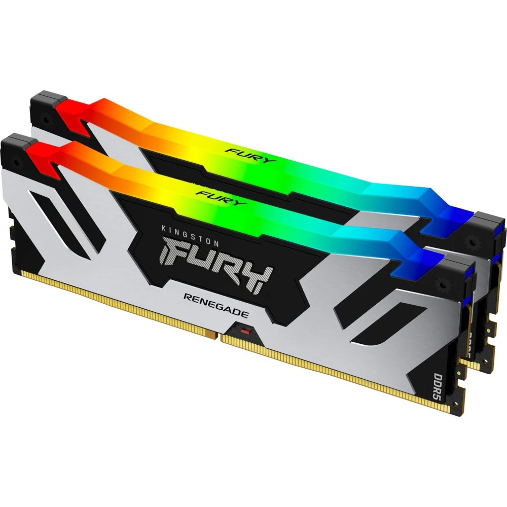 ОЗУ Kingston Fury Renegade Silver RGB KF560C32RSAK2-64 DIMM, DDR5, 64 Гб (2 х 32 Гб), 6000 МГц