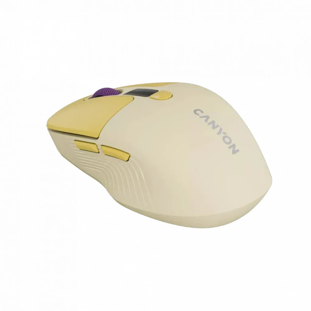 Мышь Canyon MW-26 LCD Silent Dual Mode Wireless Yellow CNS-CMSW26Y Бюджетные, Беспроводная