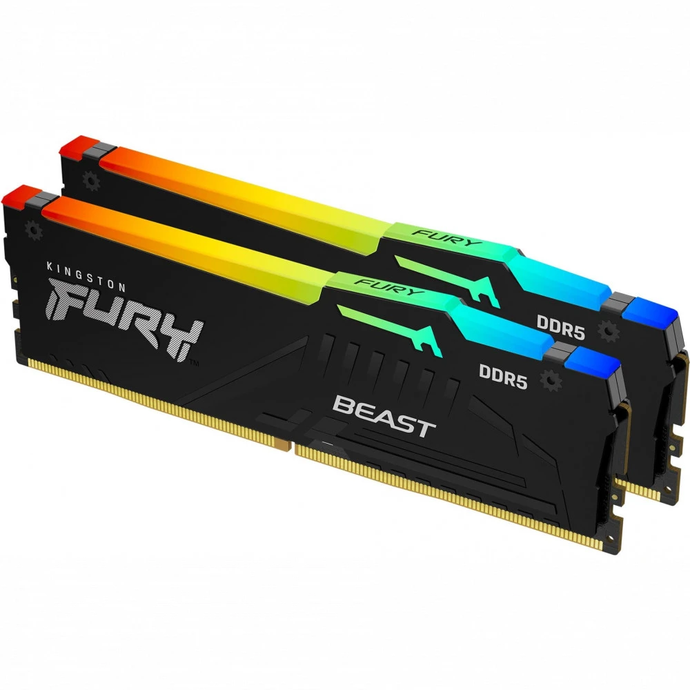 ОЗУ Kingston Fury Beast Black RGB KF552C36BBEAK2-16 DIMM, DDR5, 16 Гб (2 х 8 Гб), 5200 МГц