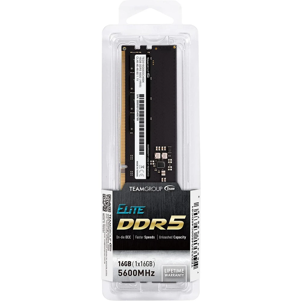 ОЗУ Team Group ELITE TED516G5600C4601 DIMM, DDR5, 16 Гб, 5600 МГц