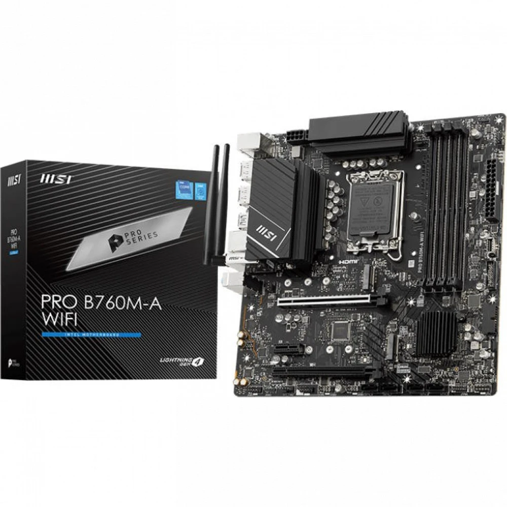Материнская плата MSI PRO B760M-A WIFI Micro-ATX, LGA 1700