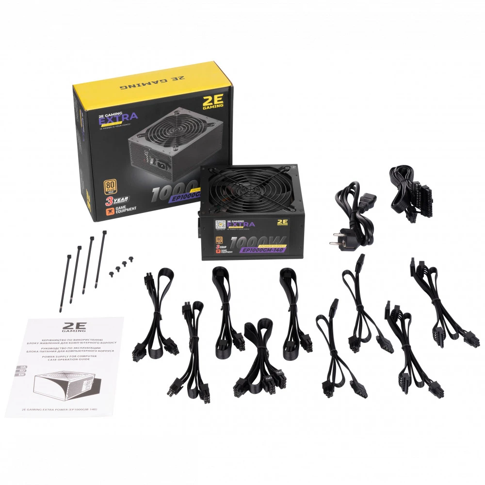 Блок питания 2E EXTRA POWER (1000W) 2E-EP1000GM-140 1000 Вт, 80+ Gold
