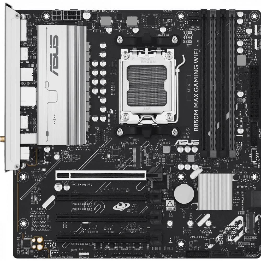 Материнская плата Asus B850M MAX GAMING WIFI Micro-ATX, AMD AM5