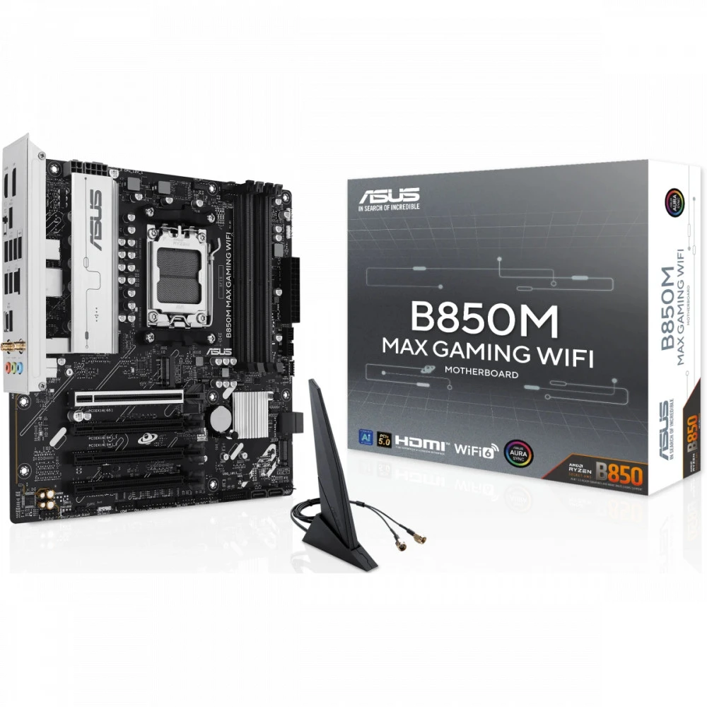 Материнская плата Asus B850M MAX GAMING WIFI Micro-ATX, AMD AM5