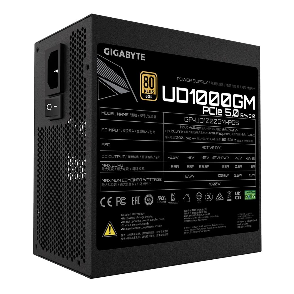 Блок питания Gigabyte GP-UD1000GM PG5 v2 1000 Вт, 80+ Gold