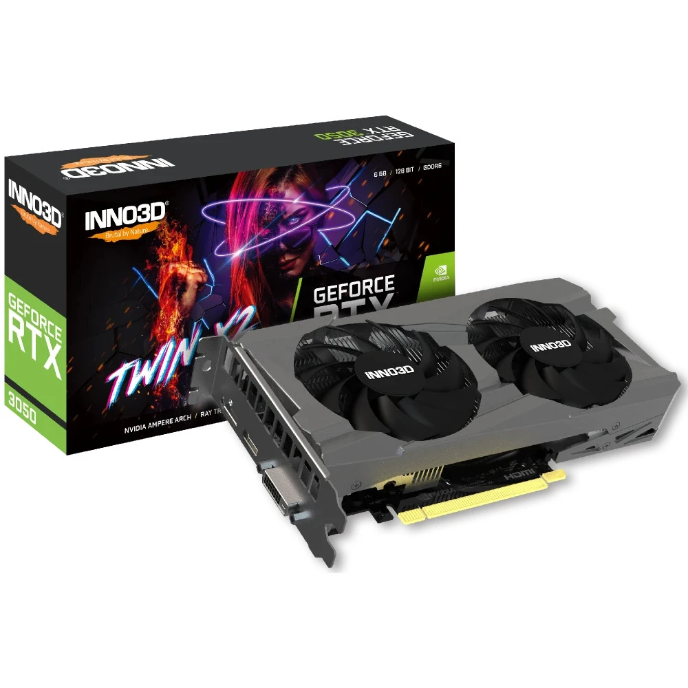Видеокарта Inno3D NVIDIA GeForce RTX 3050 INNO3D Twin X2 6Gb N30502-06D6-1880VA60 6 ГБ