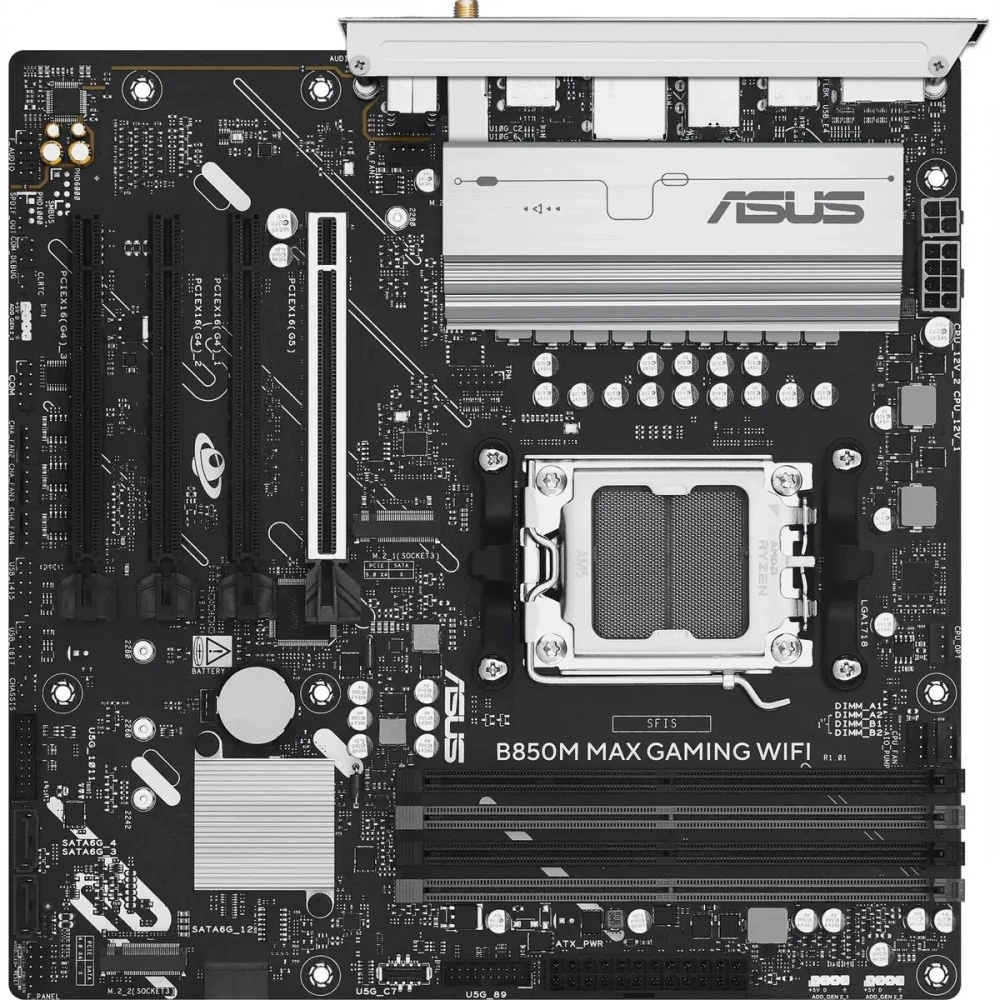Материнская плата Asus B850M MAX GAMING WIFI 90MB1LL0-M0EAY0 Micro-ATX, AMD AM5