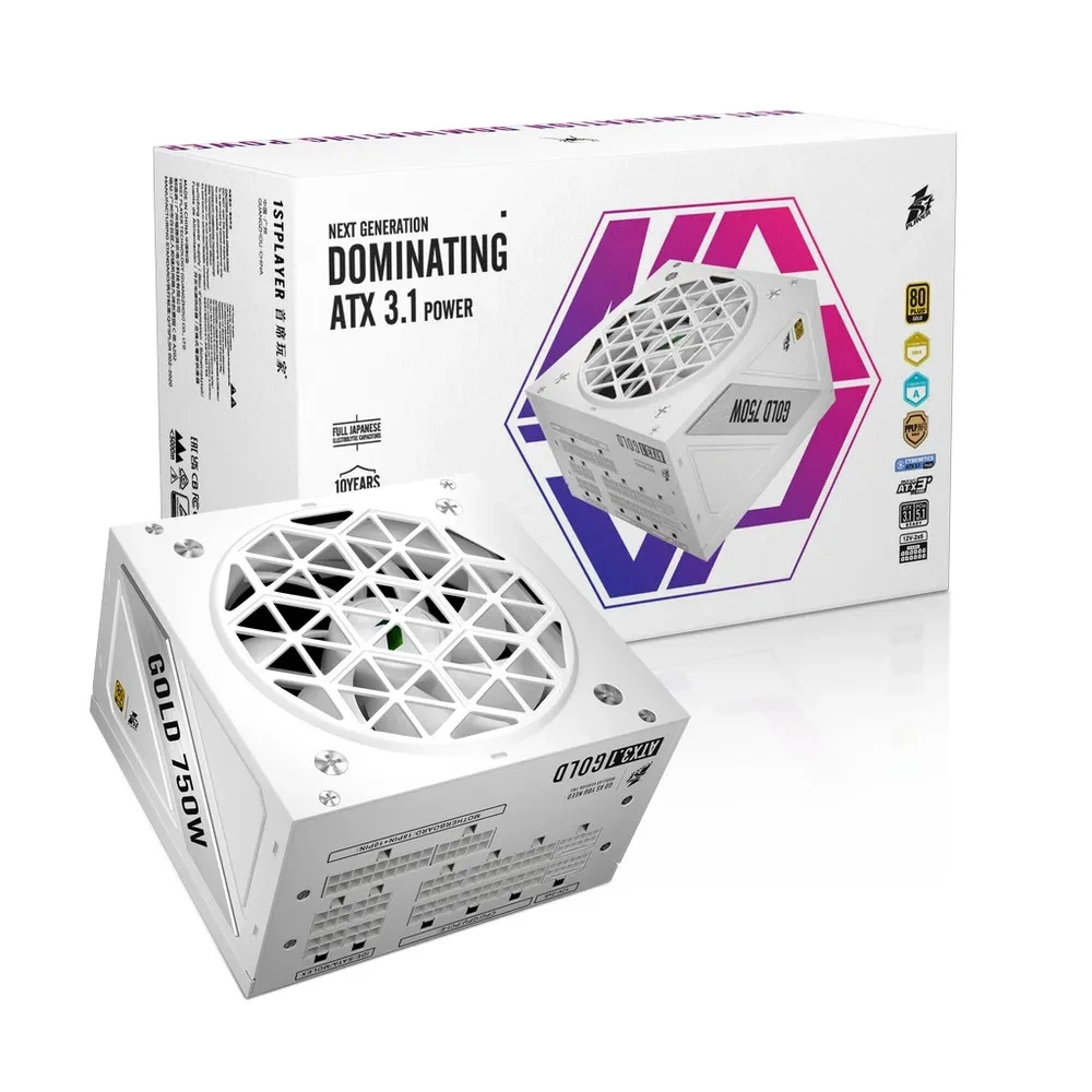 Блок питания 1STPLAYER NGDP 750W White Gold HA-750BA4 WHITE 750 Вт, 80+ Gold