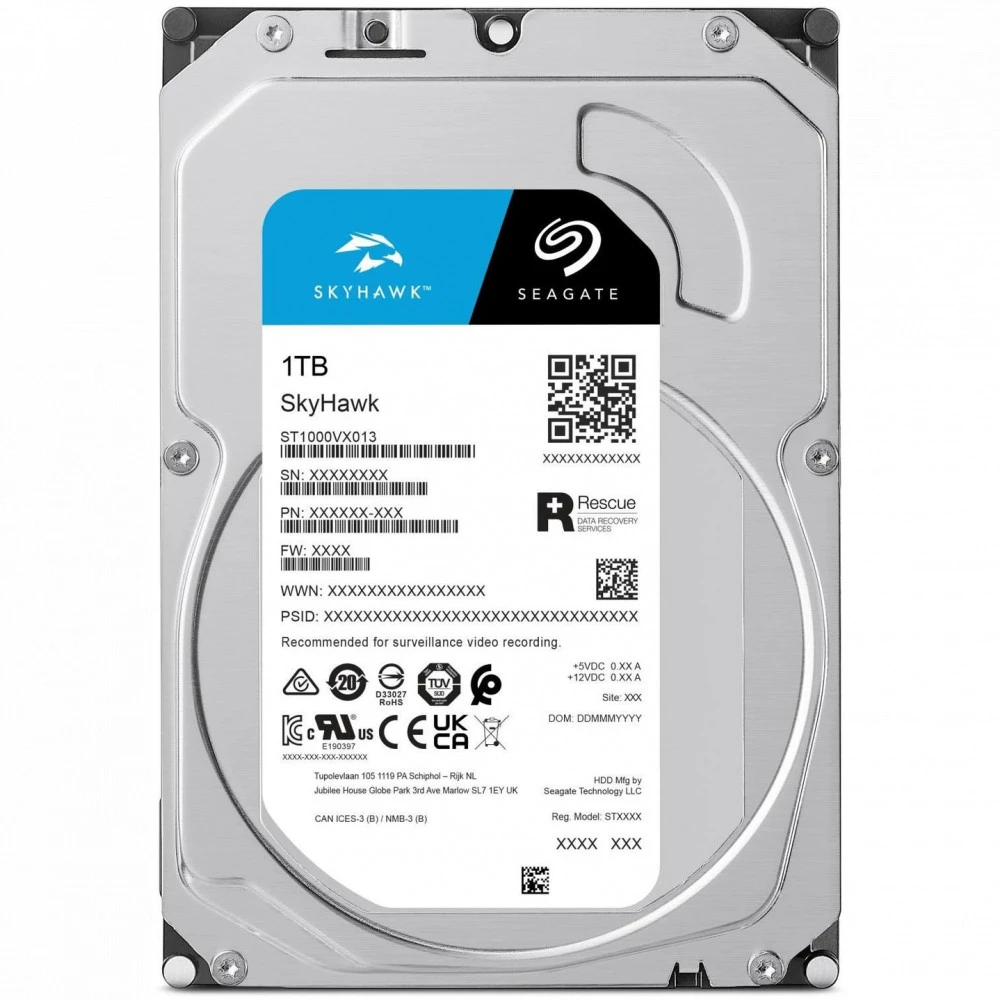 Жесткий диск Seagate SkyHawk ST1000VX013 HDD (классические), 1 ТБ, 3.5 дюйма, SATA