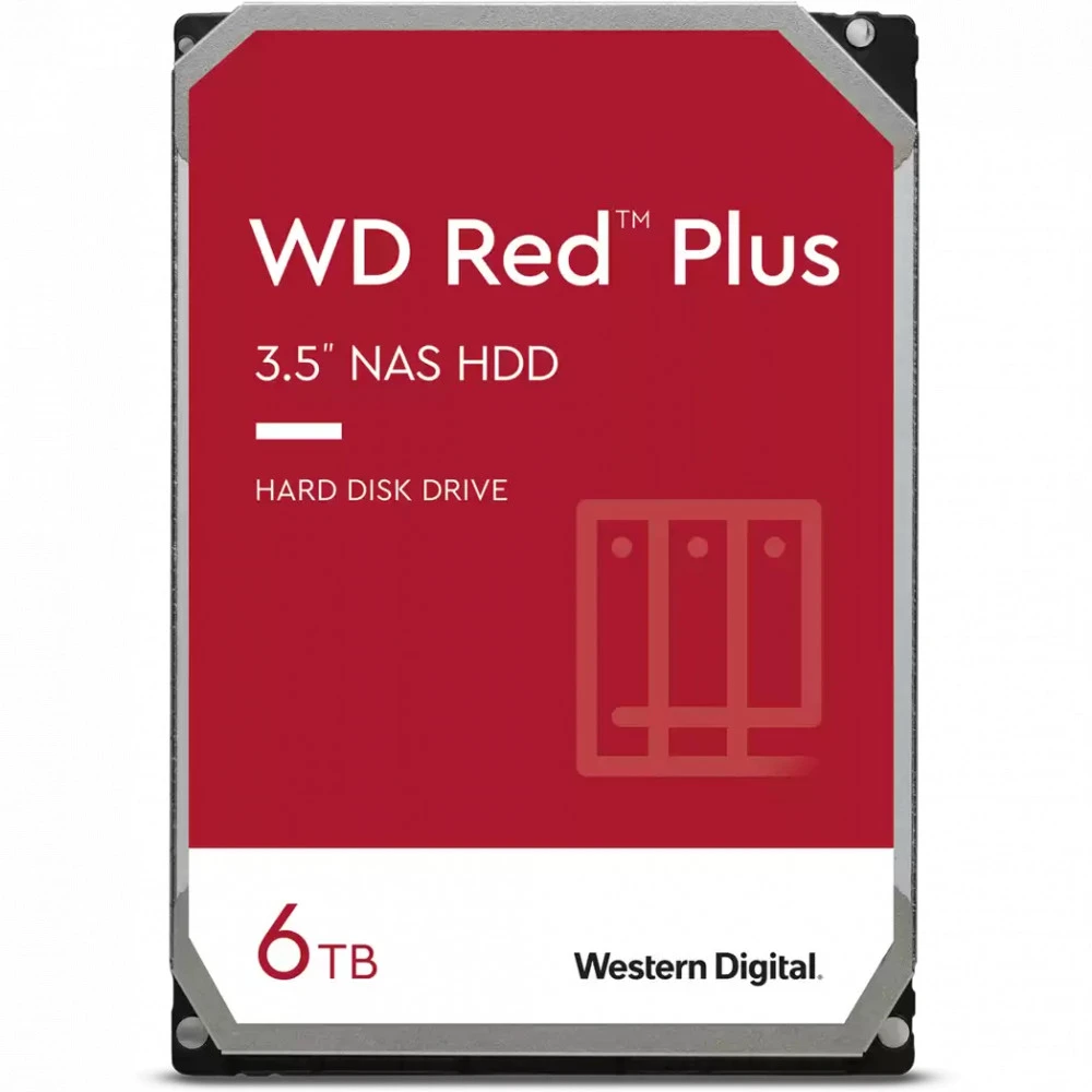 Жесткий диск Western Digital Red Plus WD60EFPX HDD (классические), 6 ТБ, 3.5 дюйма, SATA