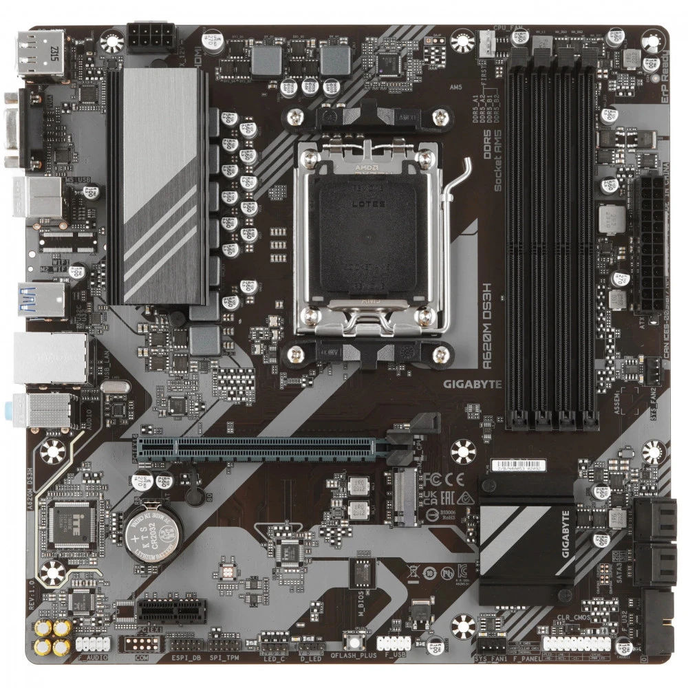 Материнская плата Gigabyte A620M DS3H 2.0 Micro-ATX, AMD AM5
