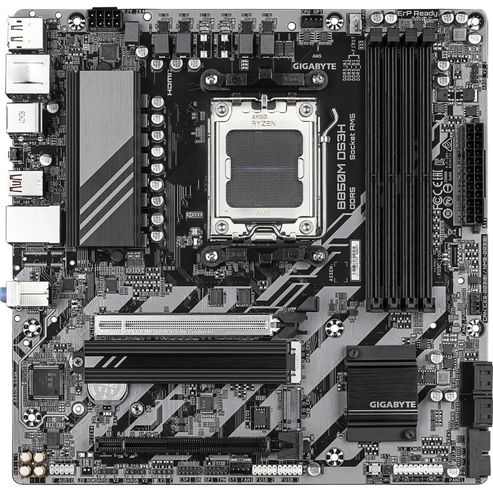 Материнская плата Gigabyte B850M DS3H 1.2 Micro-ATX, AMD AM5