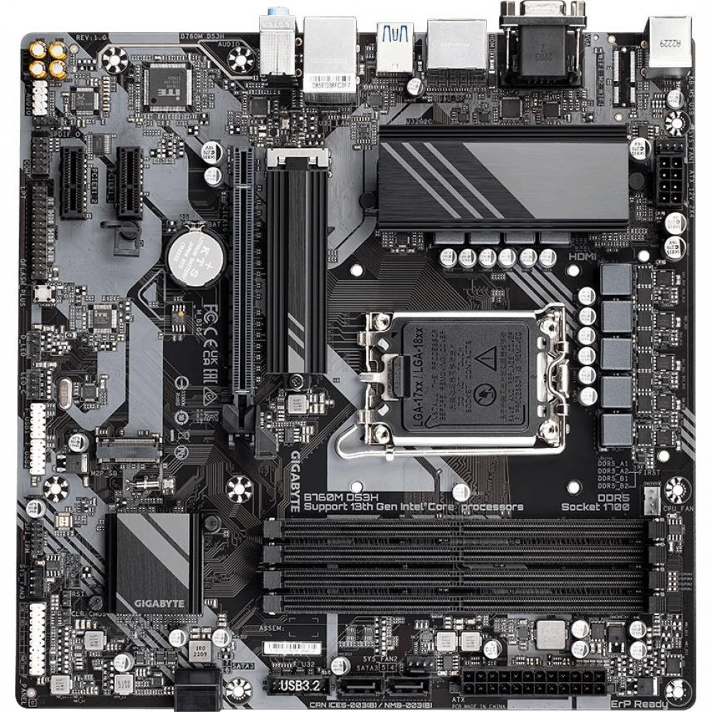 Материнская плата Gigabyte B760M DS3H Micro-ATX, LGA 1700