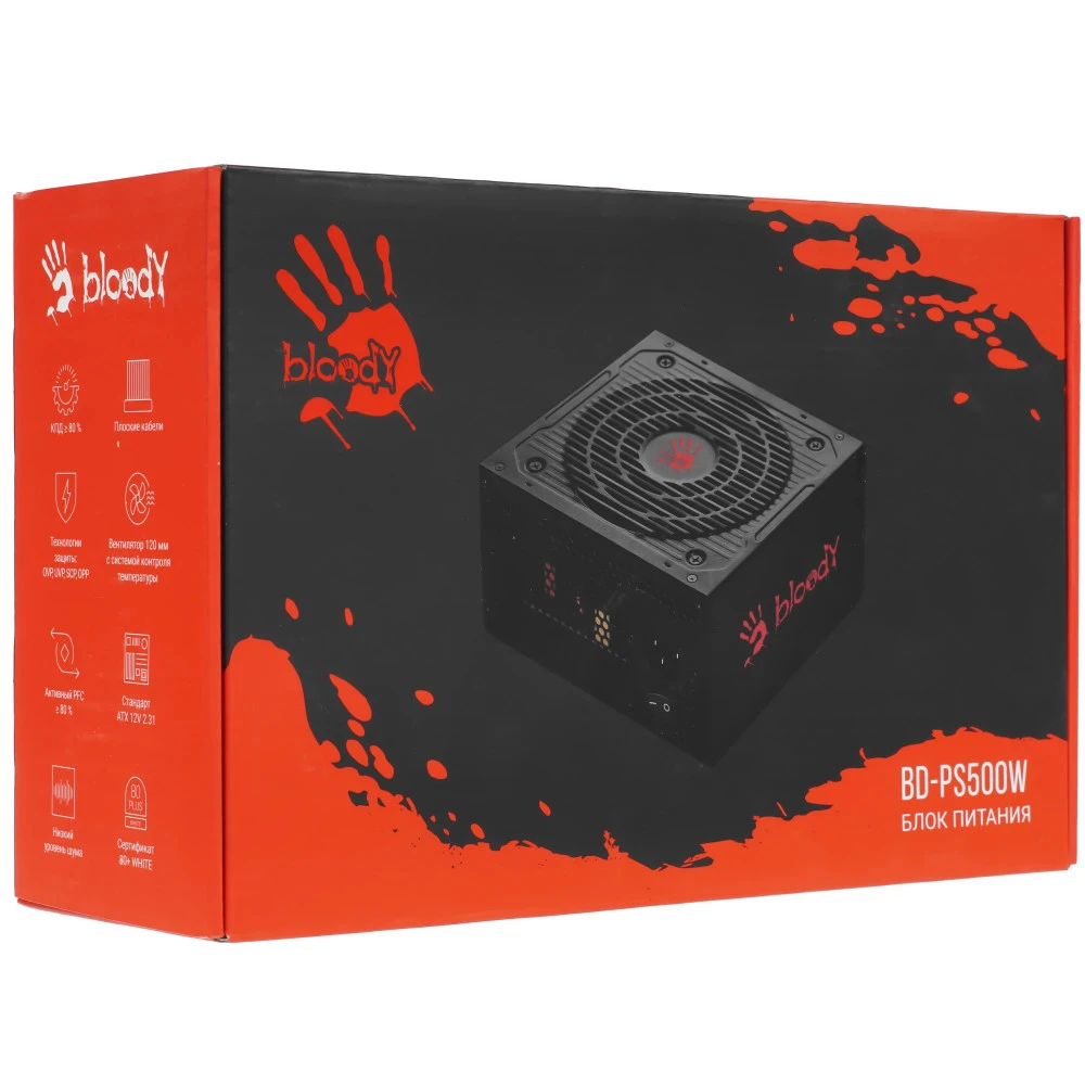 Блок питания Bloody BD-PS500W Black 500 Вт, 80+