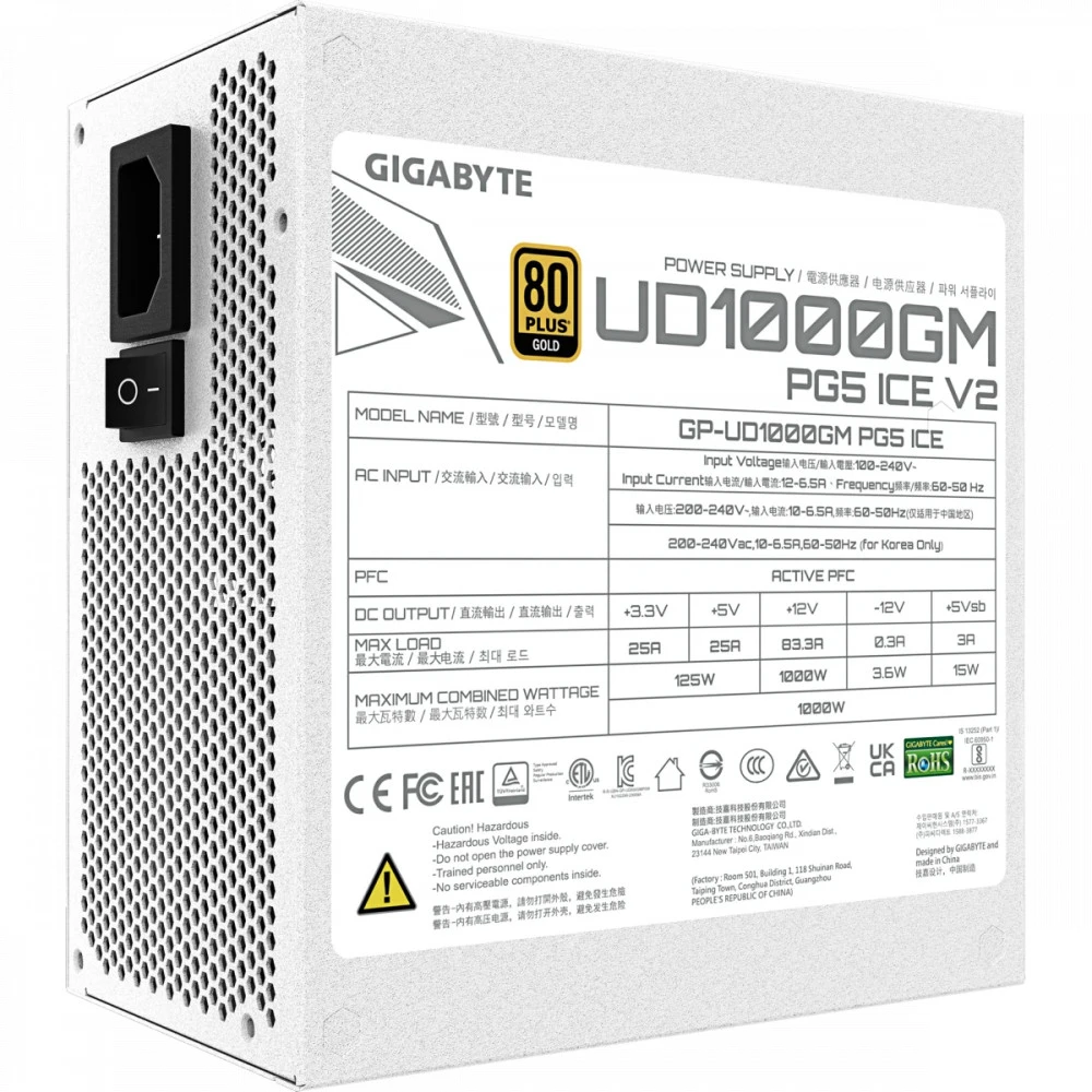 Блок питания Gigabyte GP-UD1000GM PG5 ICE 1000 Вт, 80+ Gold