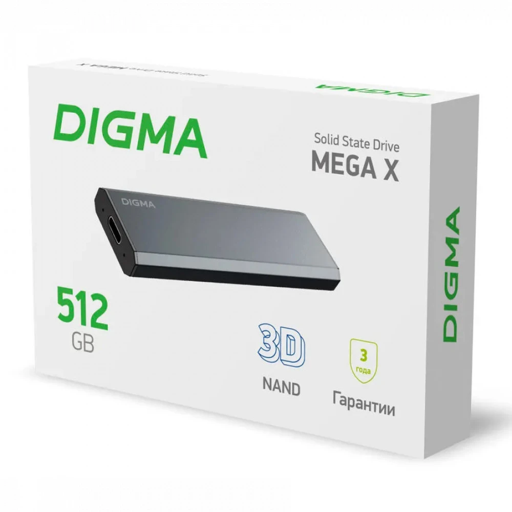 Внешние накопители Digma MEGA X DGSM8512G1MGG 512 Гб