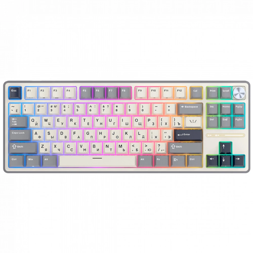 Клавиатура Royal Kludge R87 Pro Half Grey (Cream Switch) 6977576550434 Проводная, USB