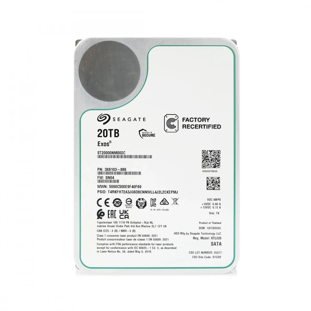 Серверный жесткий диск Seagate ST20000NM002C 3,5 LFF, 20 ТБ, SATA