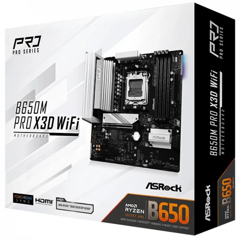 Материнская плата ASRock B650M PRO X3D WIFI Micro-ATX, AMD AM5