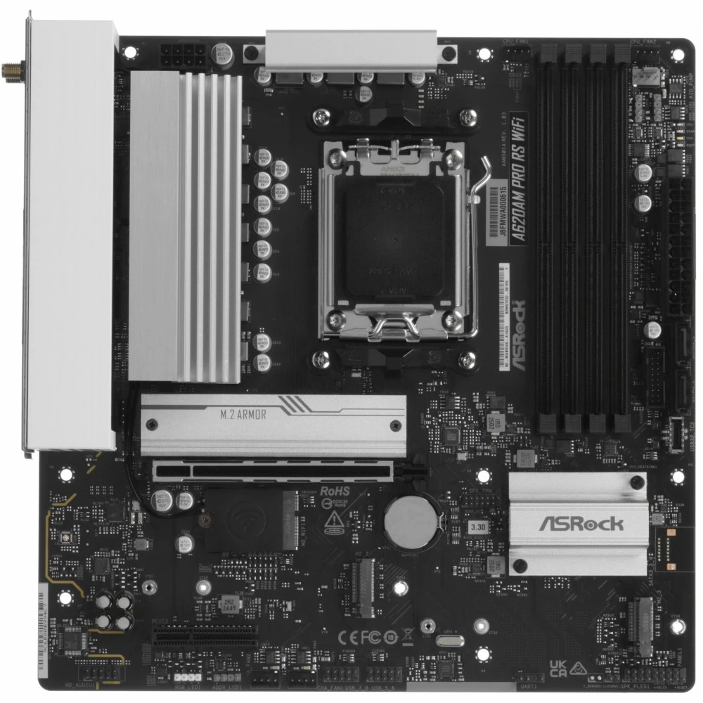 Материнская плата ASRock A620AM PRO RS WIFI Micro-ATX, AMD AM5