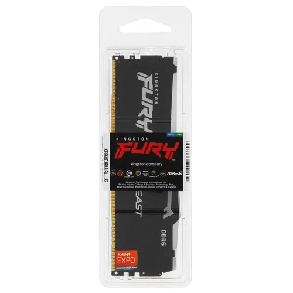 ОЗУ Kingston FURY Beast Black RGB KF560C36BBEA-32 DIMM, DDR5, 32 Гб, 6000 МГц