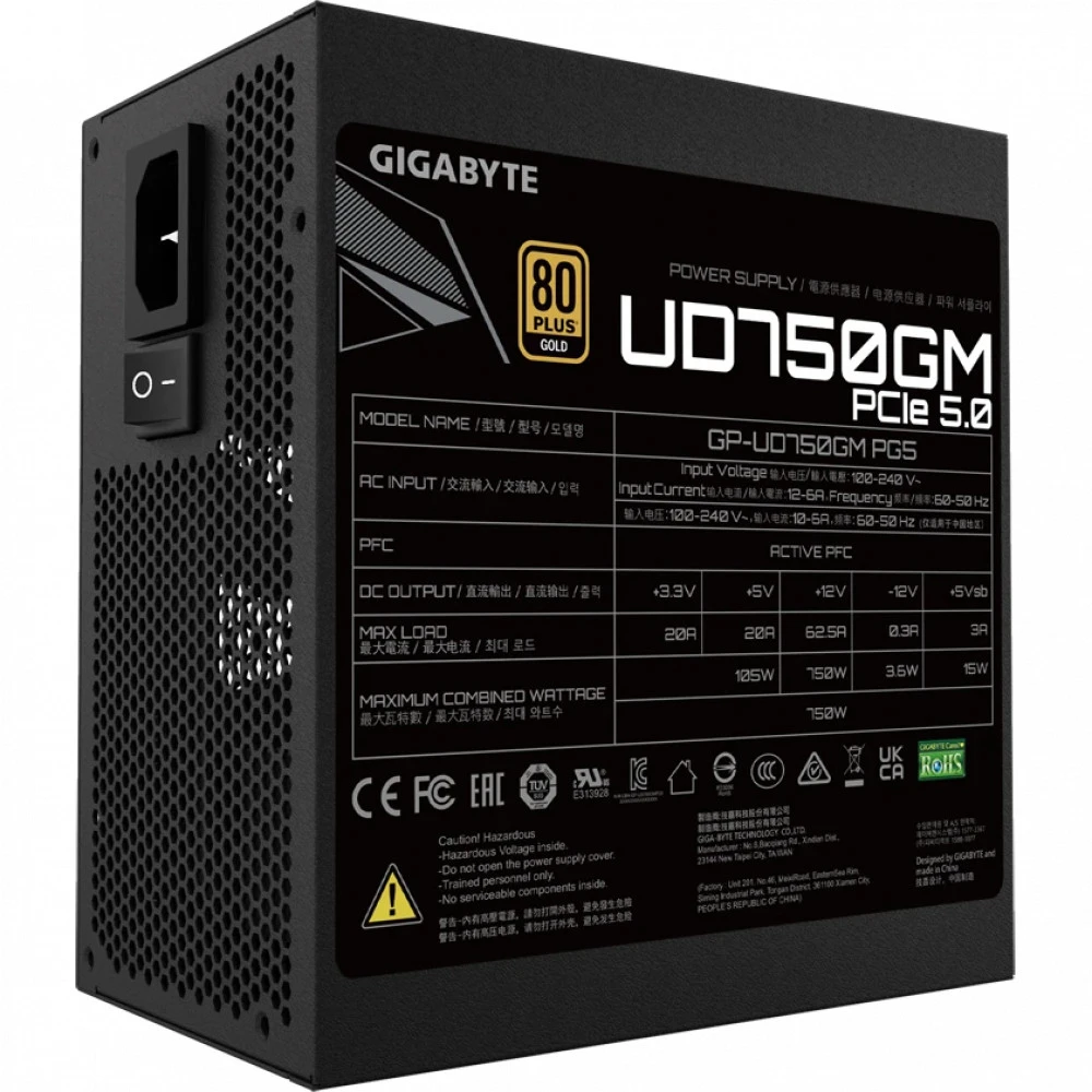Блок питания Gigabyte GP-UD750GM PG5 750 Вт, 80+ Gold